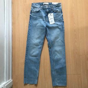 NEW Zara High Waisted/High Rise Slim Fit Blue Jean